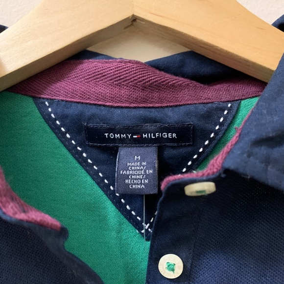 Tommy Hilfiger ‘TH’ Polo T-Shirt - Navy/Green/White - Picture 3 of 7